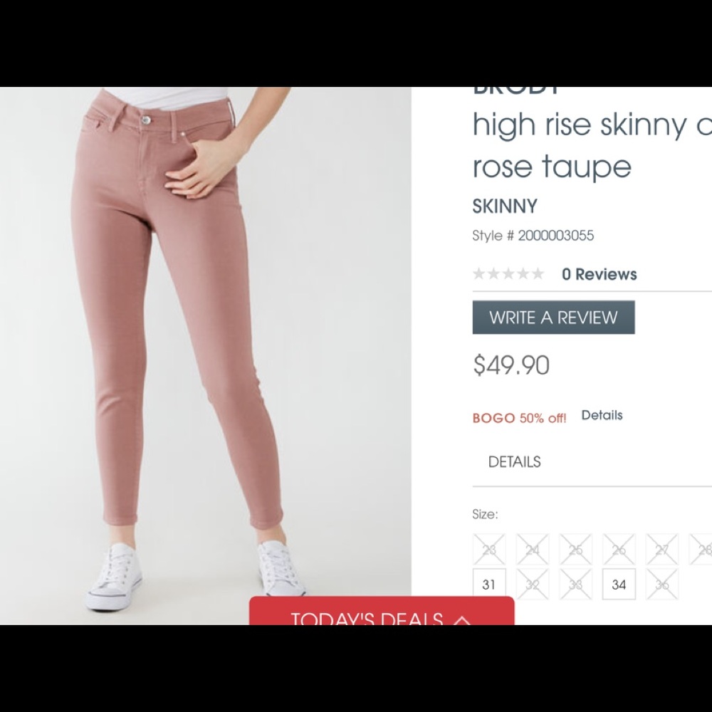 2 new pairs of coloured Brody jeans size 28 both pairs for 2/$50
